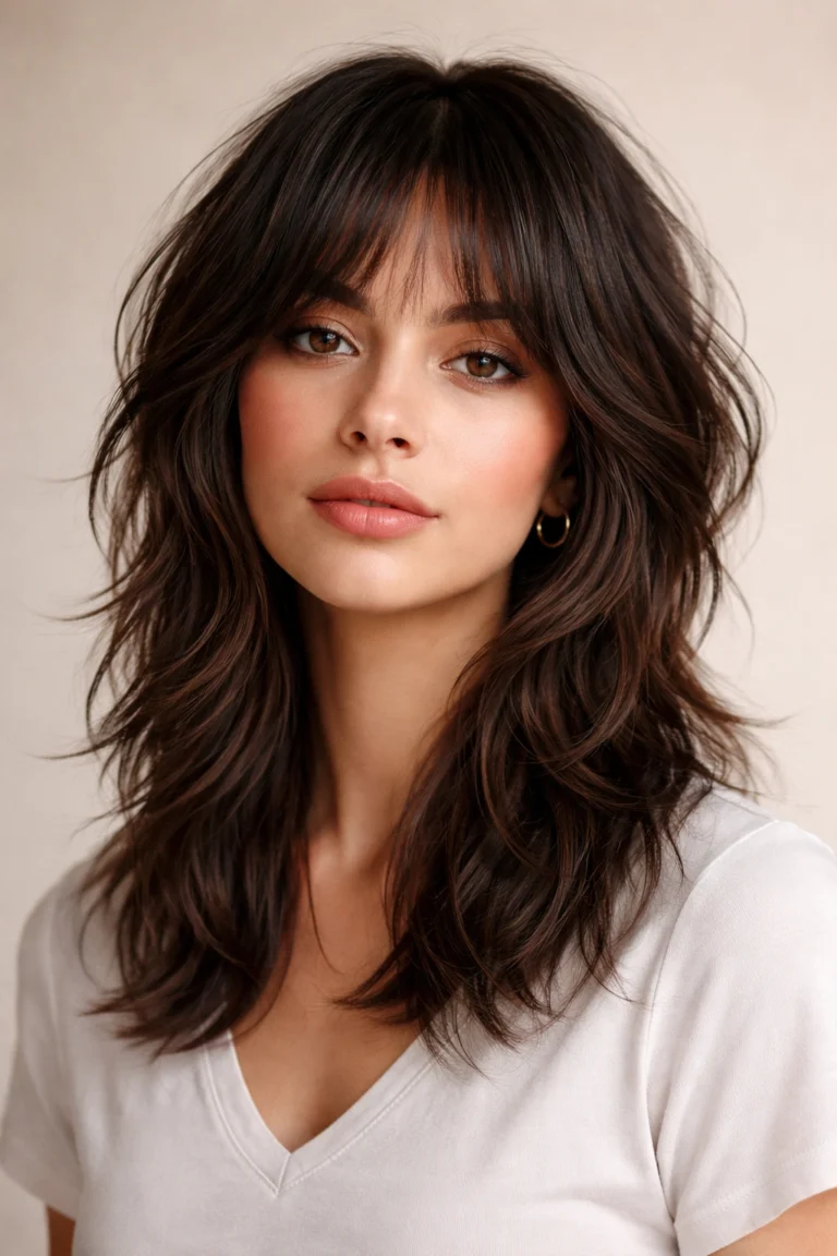 14 Medium Wavy Wolf Cuts for Round Faces
