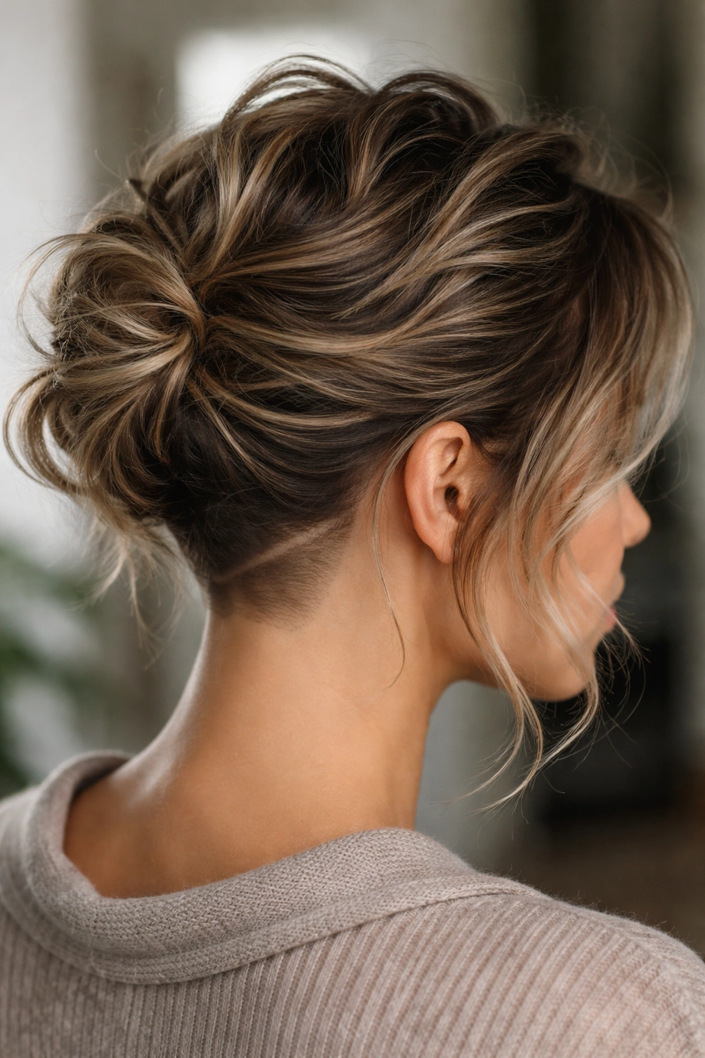 Textured waves showing a subtle nape undercut detail
